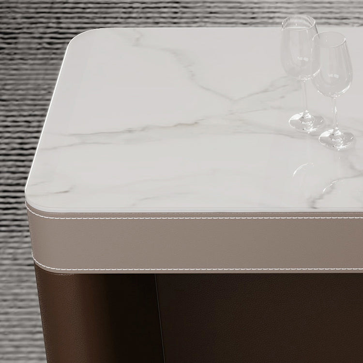 Modern Style Stone Bar Dining Table Rectangle Bar Table for Living Room