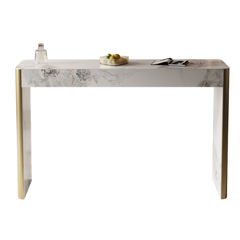 Glam Style Stone Bar Dining Table Rectangle Bar Table for Living Room