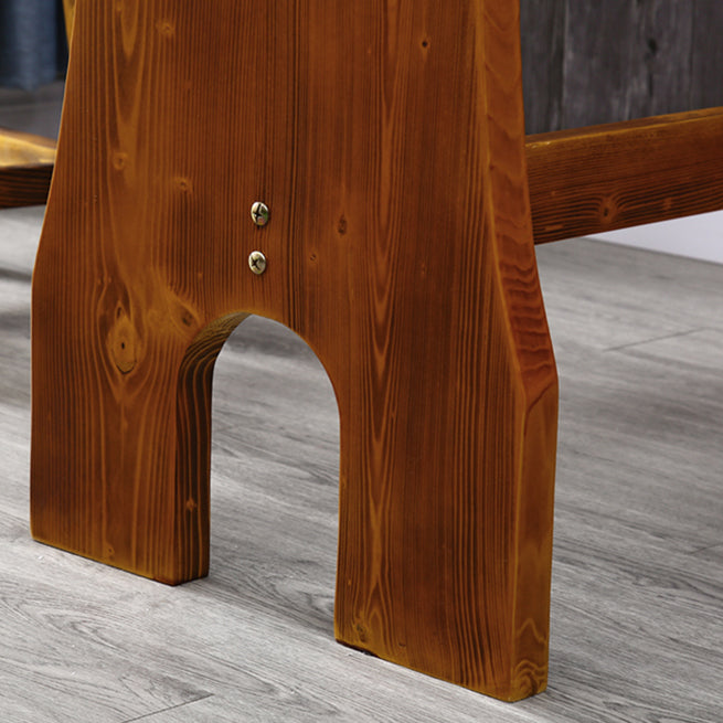 Brown Pine Wood Bistro Table with Wine Holder Pub Table for Bar