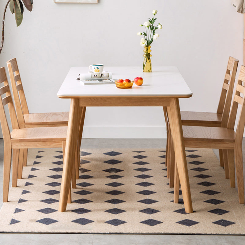 Modern Style Dinette Set 1/5 Pcs Rectangle Solid Wood Dinette Table with Dining Chair