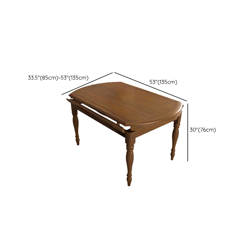 1/5/7 Pcs Solid Wood Dining Set with Foldable Table and Leather Chairs