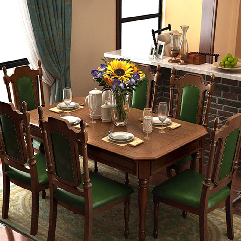 7 Piece Dining Table Sets Rectangle Solid Wood Dining Room Furniture Set