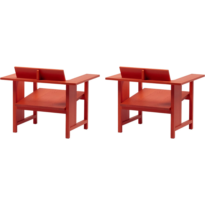 Modern Simple Arm Chair Solid Wood Frame Guest Chair for Dining Room