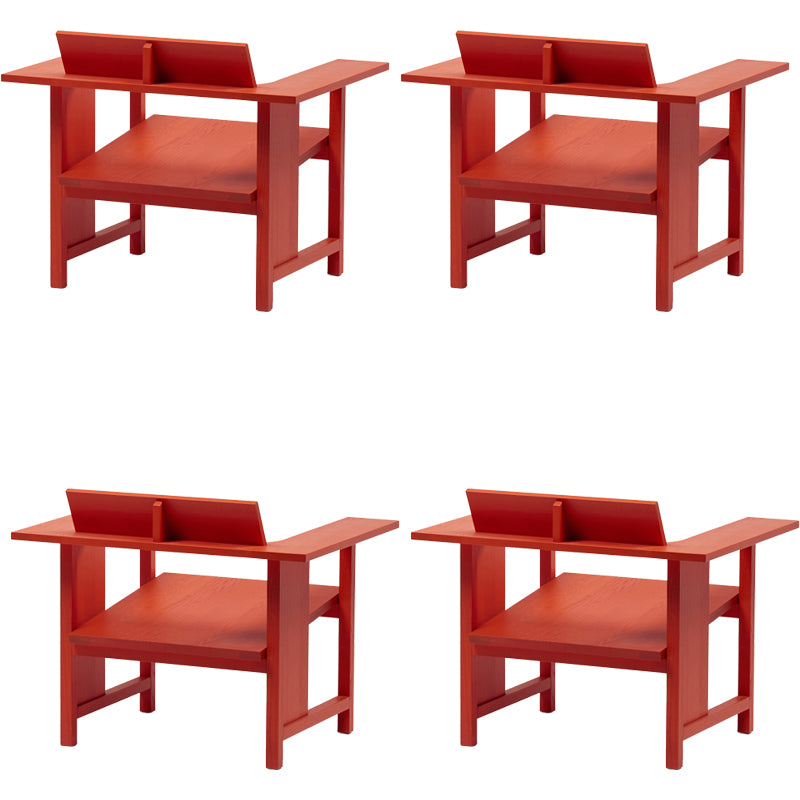 Modern Simple Arm Chair Solid Wood Frame Guest Chair for Dining Room