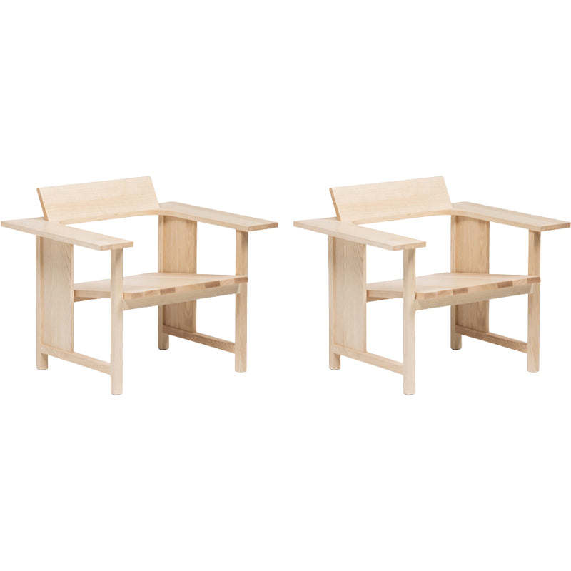 Modern Simple Arm Chair Solid Wood Frame Guest Chair for Dining Room