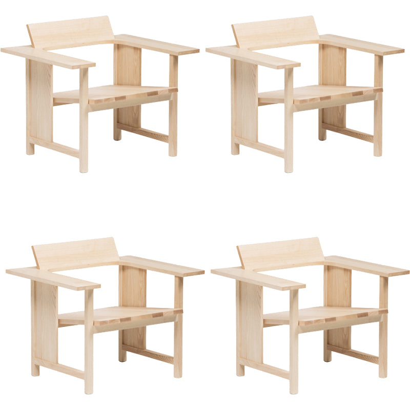 Modern Simple Arm Chair Solid Wood Frame Guest Chair for Dining Room