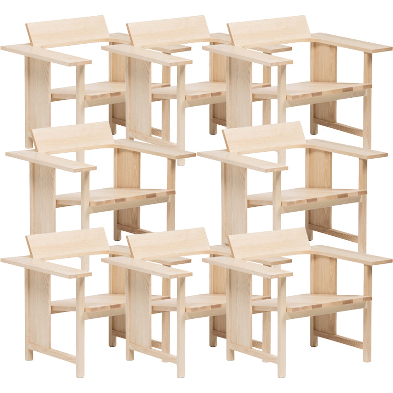 Modern Simple Arm Chair Solid Wood Frame Guest Chair for Dining Room