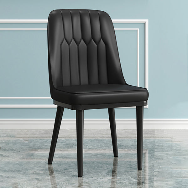 Modern Armless Backrest Cushion Chair with Metal Legs for Living Room