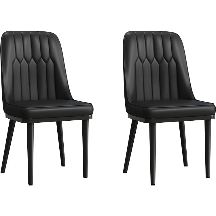Modern Armless Backrest Cushion Chair with Metal Legs for Living Room