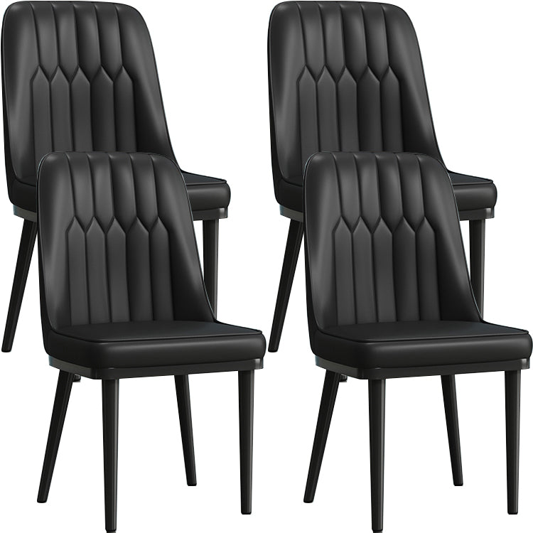Modern Armless Backrest Cushion Chair with Metal Legs for Living Room