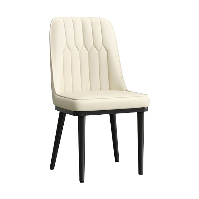 Modern Armless Backrest Cushion Chair with Metal Legs for Living Room