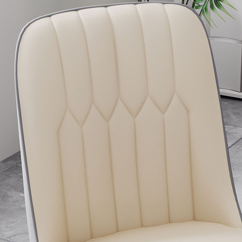 Modern Armless Backrest Cushion Chair with Metal Legs for Living Room