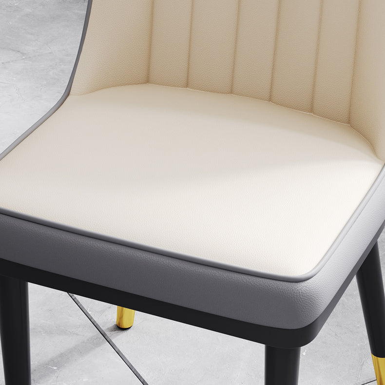 Modern Armless Backrest Cushion Chair with Metal Legs for Living Room
