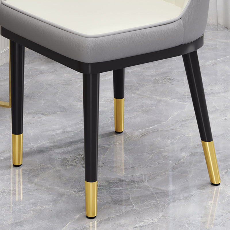 Modern Armless Backrest Cushion Chair with Metal Legs for Living Room