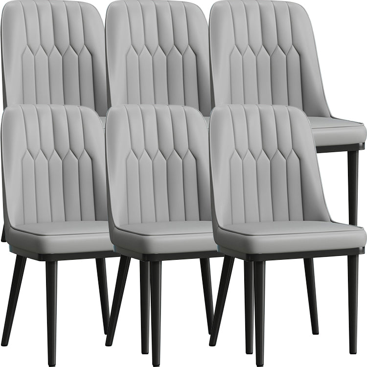 Modern Armless Backrest Cushion Chair with Metal Legs for Living Room