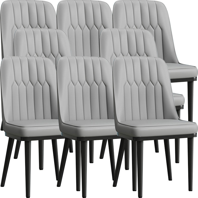 Modern Armless Backrest Cushion Chair with Metal Legs for Living Room