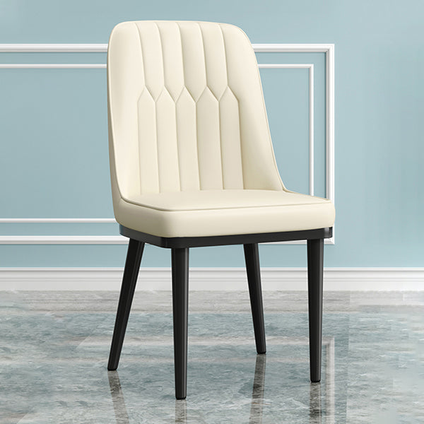 Modern Armless Backrest Cushion Chair with Metal Legs for Living Room