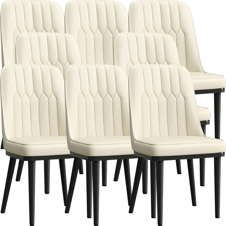 Modern Armless Backrest Cushion Chair with Metal Legs for Living Room