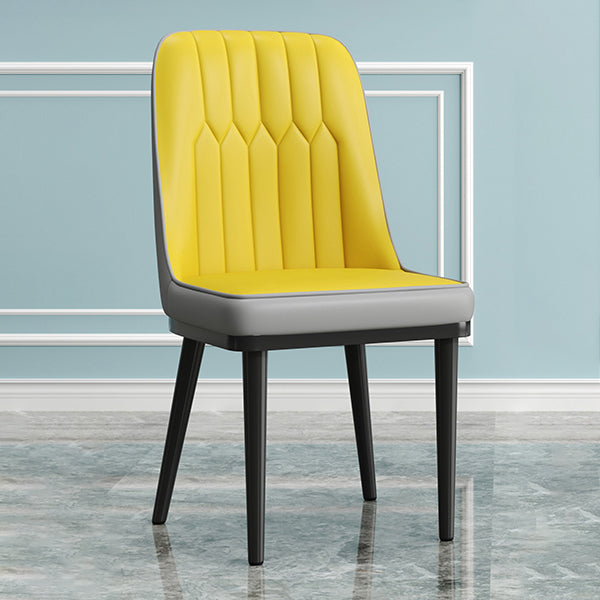 Modern Armless Backrest Cushion Chair with Metal Legs for Living Room