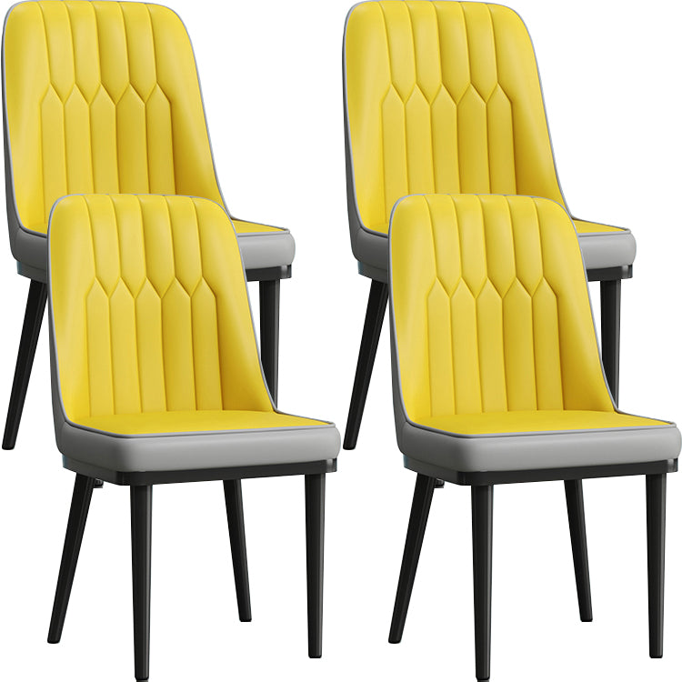 Modern Armless Backrest Cushion Chair with Metal Legs for Living Room