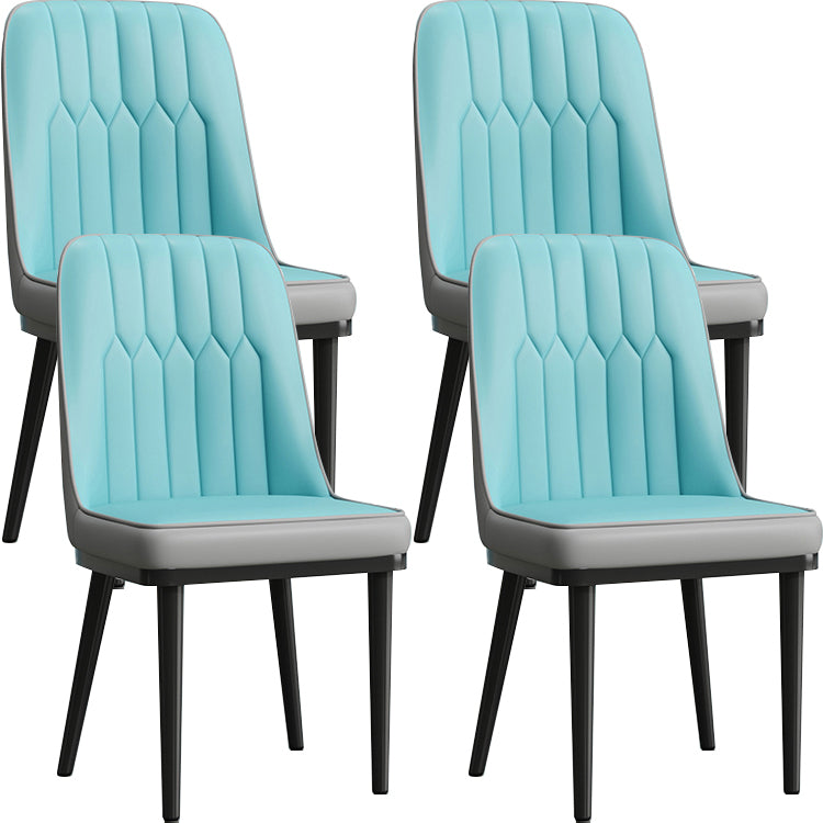 Modern Armless Backrest Cushion Chair with Metal Legs for Living Room