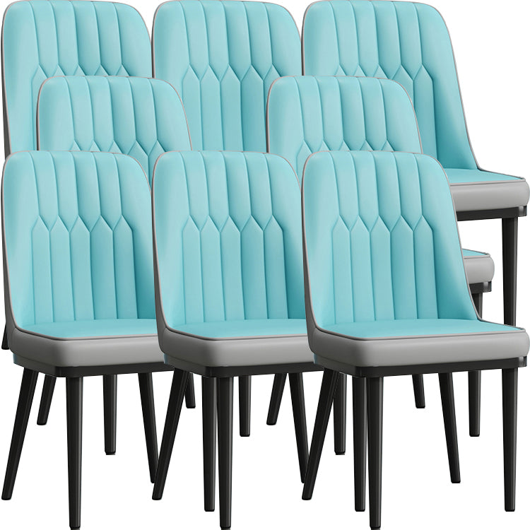 Modern Armless Backrest Cushion Chair with Metal Legs for Living Room