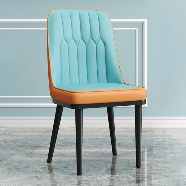 Modern Armless Backrest Cushion Chair with Metal Legs for Living Room