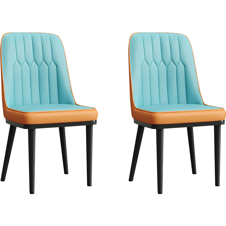 Modern Armless Backrest Cushion Chair with Metal Legs for Living Room