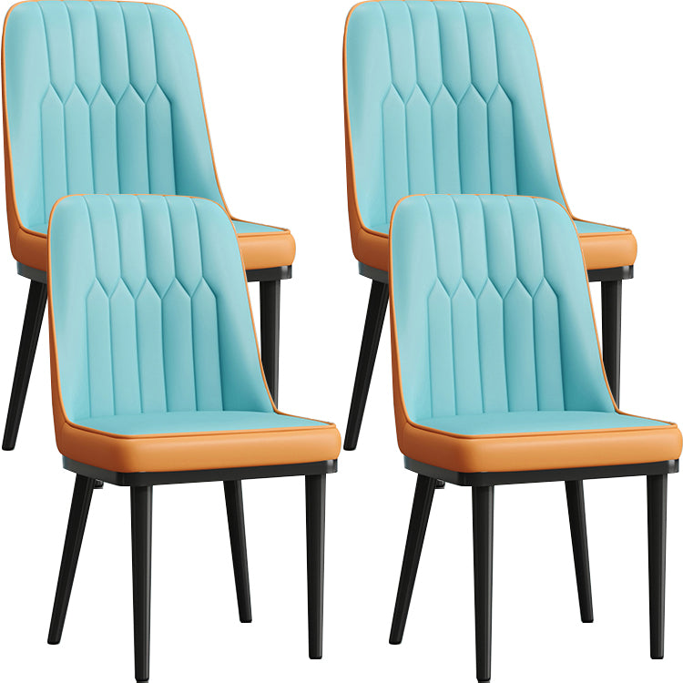 Modern Armless Backrest Cushion Chair with Metal Legs for Living Room
