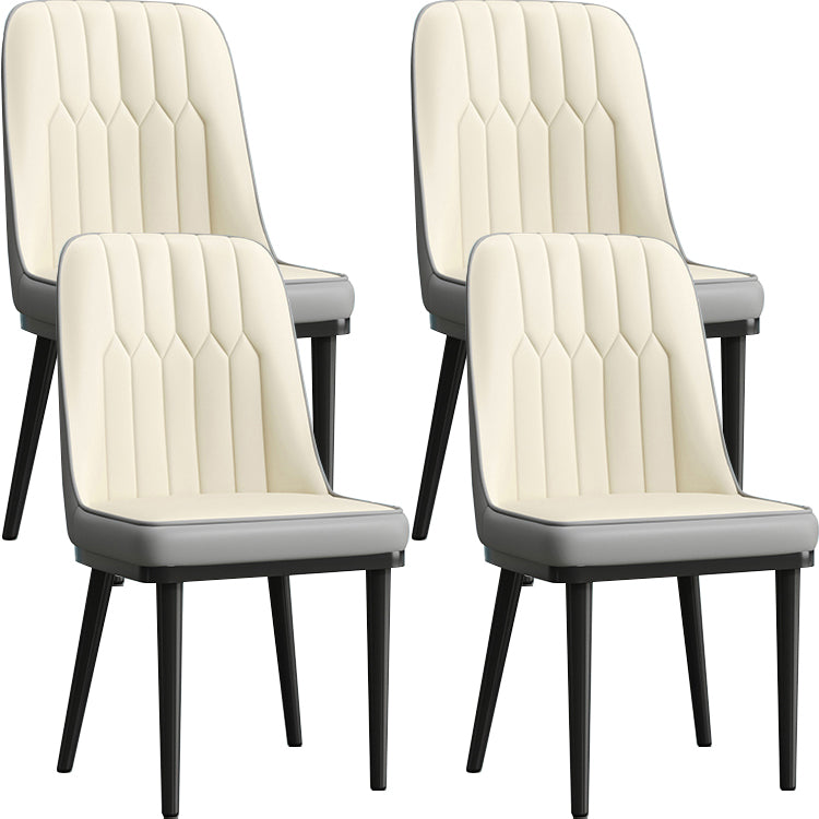 Modern Armless Backrest Cushion Chair with Metal Legs for Living Room