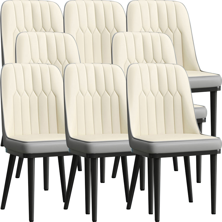 Modern Armless Backrest Cushion Chair with Metal Legs for Living Room