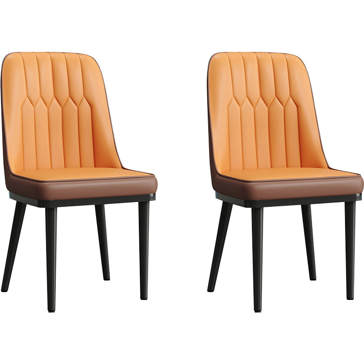 Modern Armless Backrest Cushion Chair with Metal Legs for Living Room