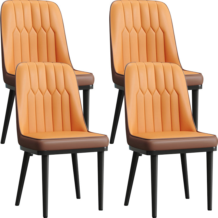 Modern Armless Backrest Cushion Chair with Metal Legs for Living Room