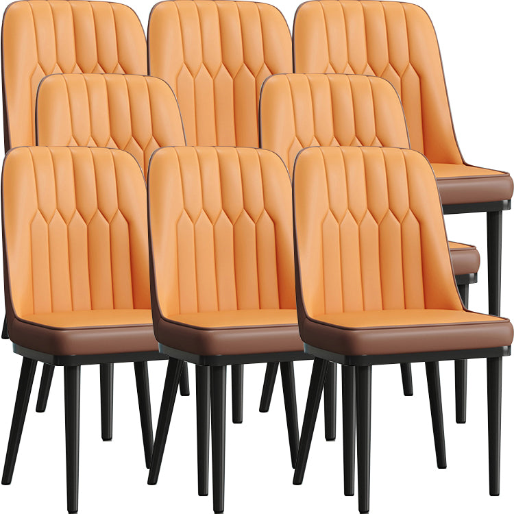 Modern Armless Backrest Cushion Chair with Metal Legs for Living Room
