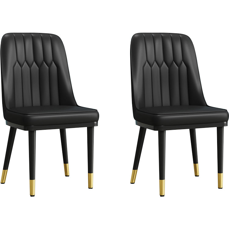 Modern Armless Backrest Cushion Chair with Metal Legs for Living Room