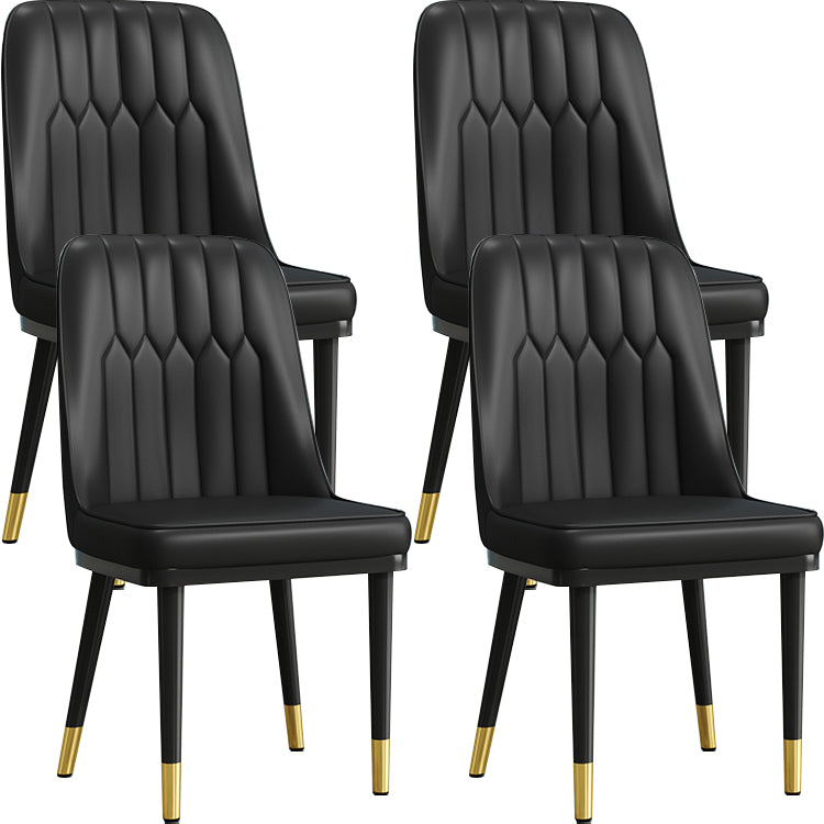 Modern Armless Backrest Cushion Chair with Metal Legs for Living Room