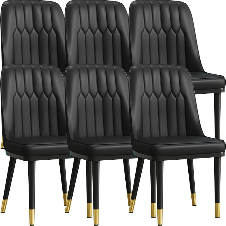 Modern Armless Backrest Cushion Chair with Metal Legs for Living Room