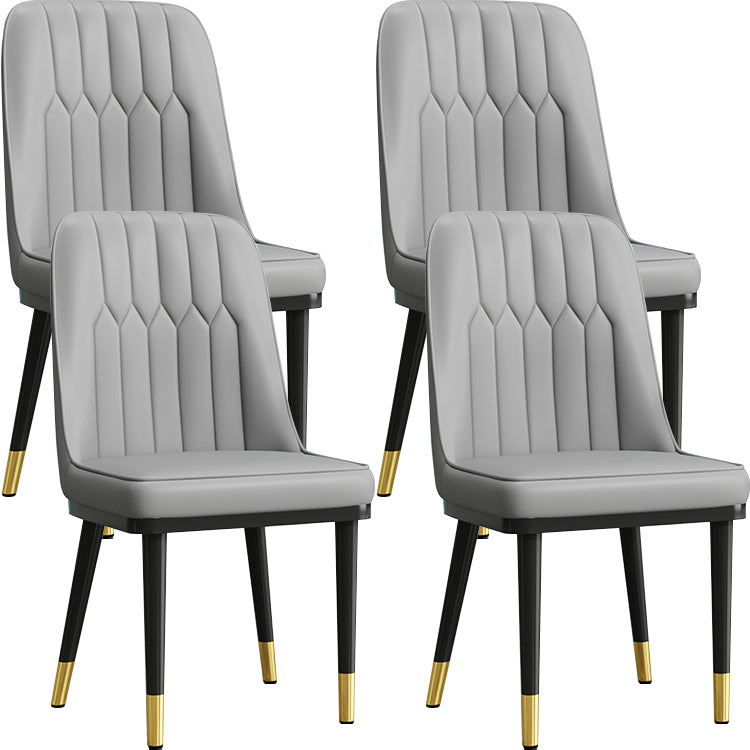 Modern Armless Backrest Cushion Chair with Metal Legs for Living Room