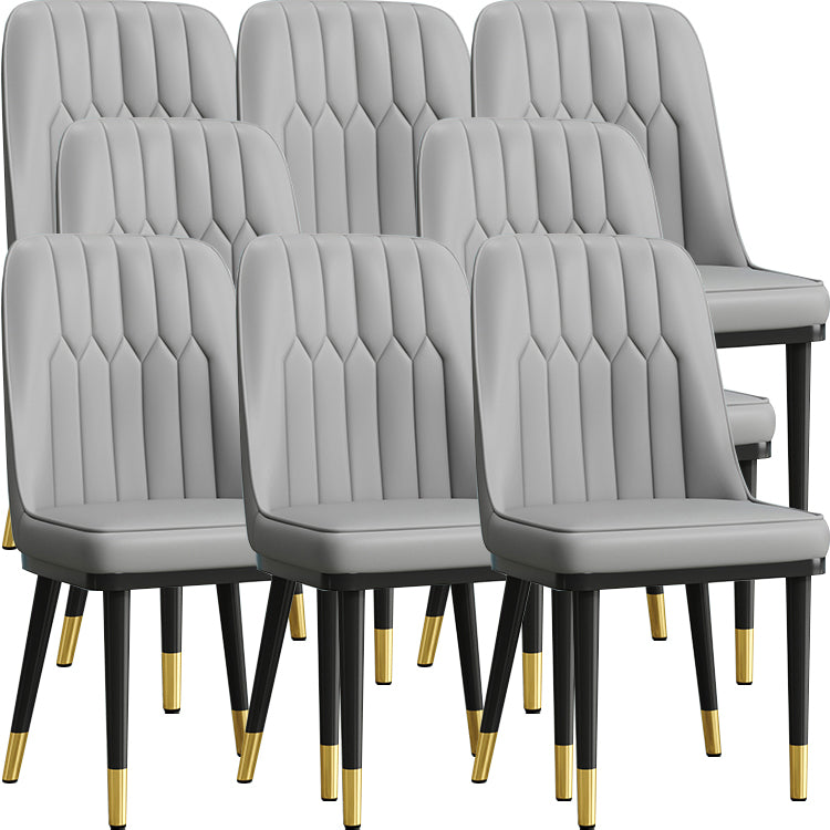 Modern Armless Backrest Cushion Chair with Metal Legs for Living Room