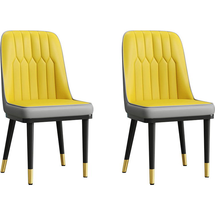 Modern Armless Backrest Cushion Chair with Metal Legs for Living Room