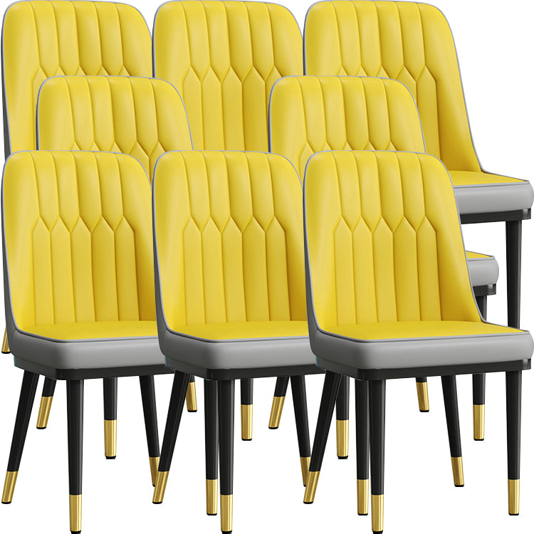 Modern Armless Backrest Cushion Chair with Metal Legs for Living Room