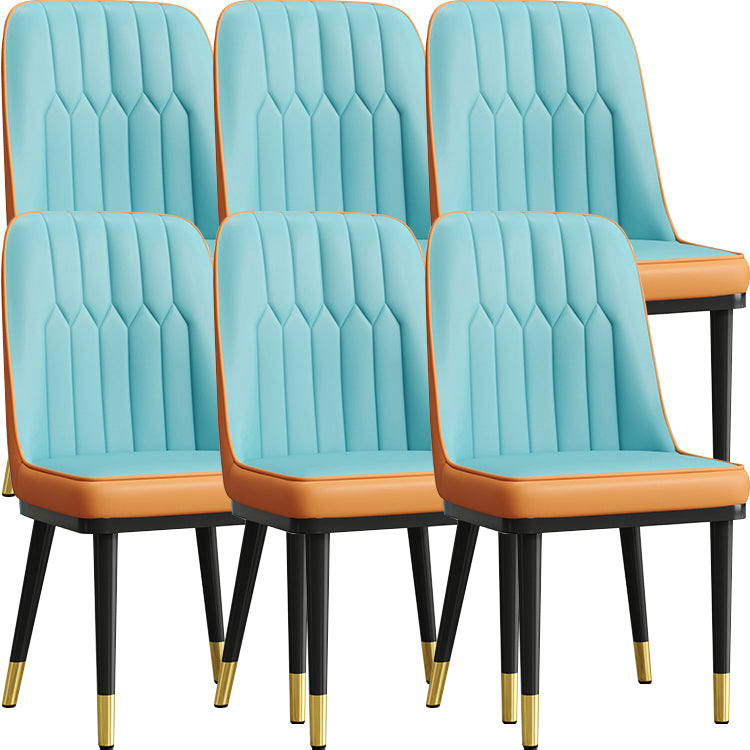 Modern Armless Backrest Cushion Chair with Metal Legs for Living Room