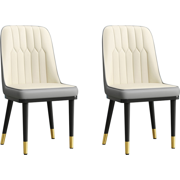 Modern Armless Backrest Cushion Chair with Metal Legs for Living Room