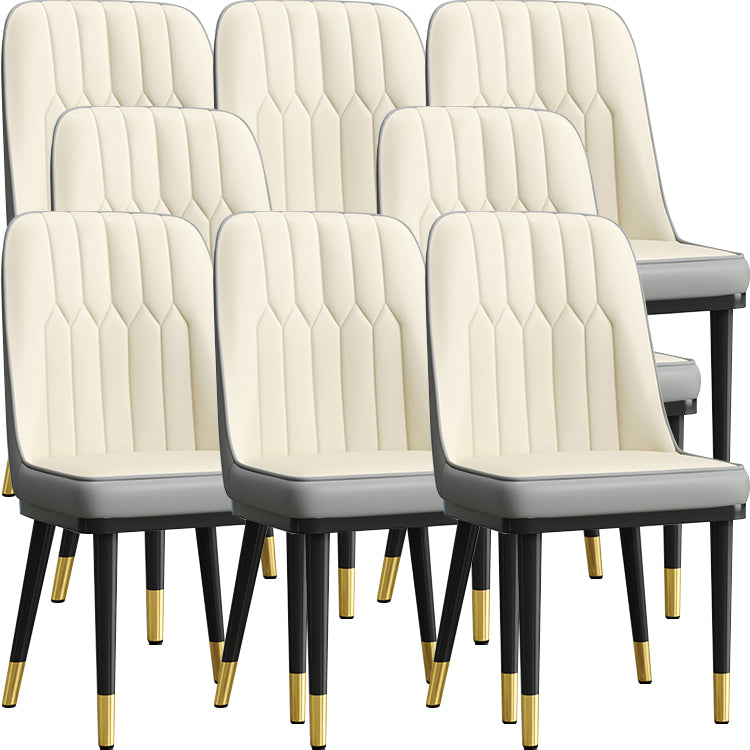 Modern Armless Backrest Cushion Chair with Metal Legs for Living Room