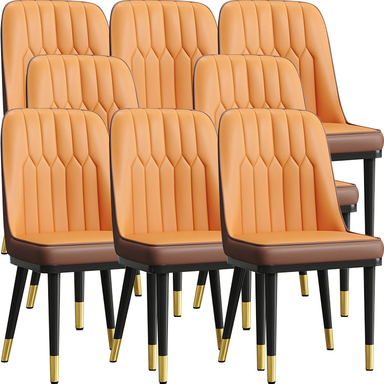 Modern Armless Backrest Cushion Chair with Metal Legs for Living Room