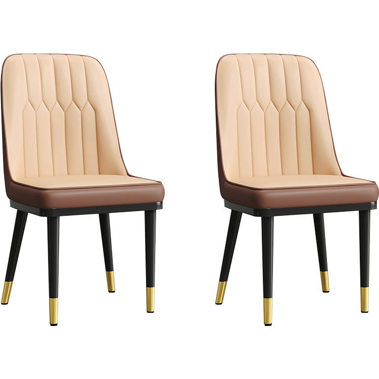 Modern Armless Backrest Cushion Chair with Metal Legs for Living Room