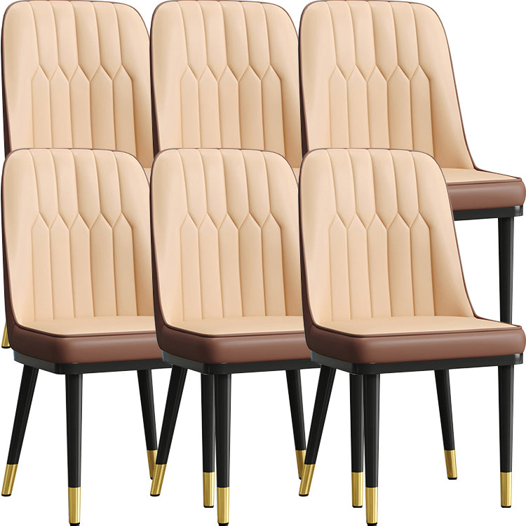 Modern Armless Backrest Cushion Chair with Metal Legs for Living Room