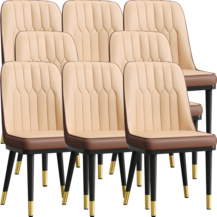 Modern Armless Backrest Cushion Chair with Metal Legs for Living Room
