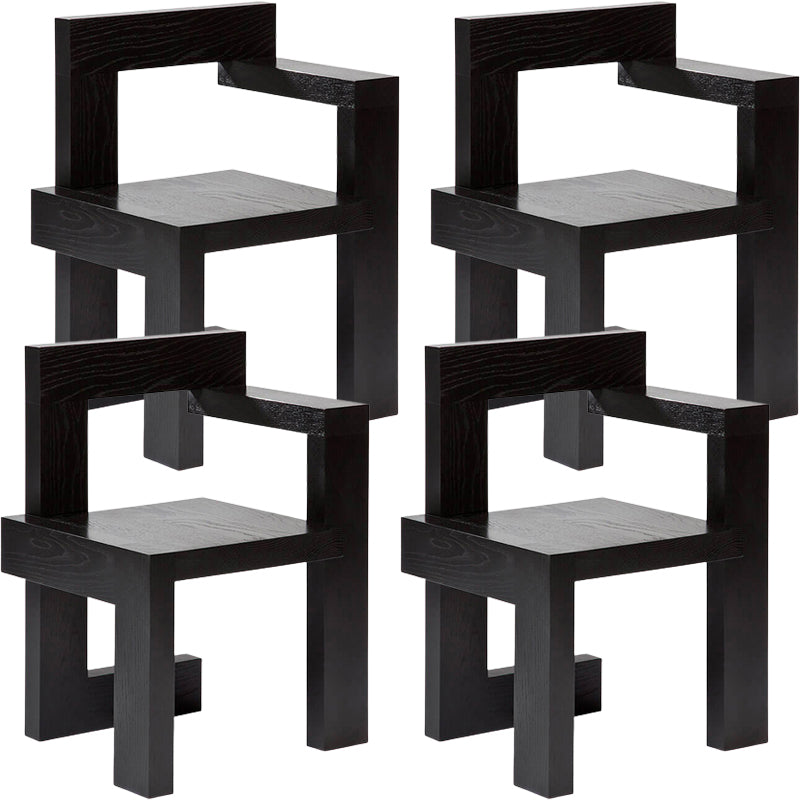 Modern Arm Chair Wood Open Back Dining Accent Chair for Home