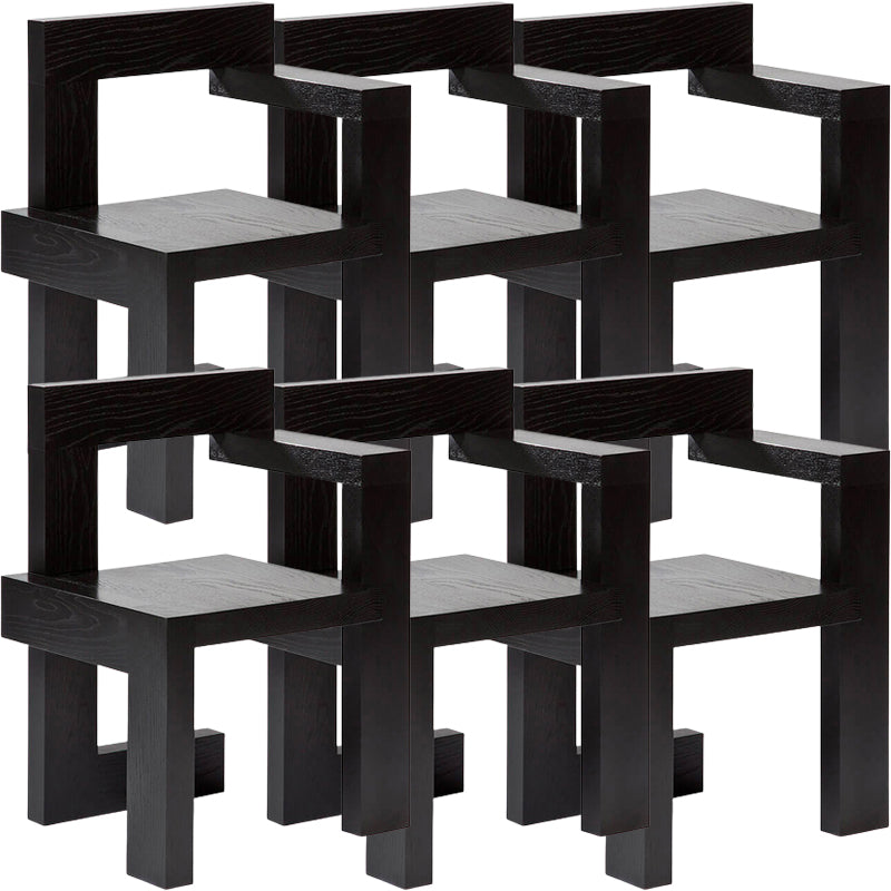 Modern Arm Chair Wood Open Back Dining Accent Chair for Home